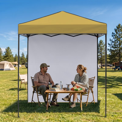 EAGLE PEAK 6 Ft. W x 4 Ft. D Steel Pop-Up Canopy, Outdoor Portable Instant Shelter Folding Canopy with 1 Sidewalls