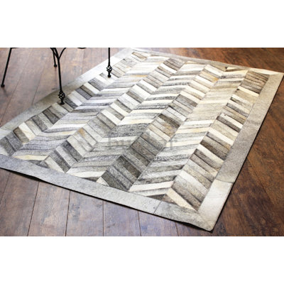 Mckinney Chevron Cowhide Hand Woven Area Rug