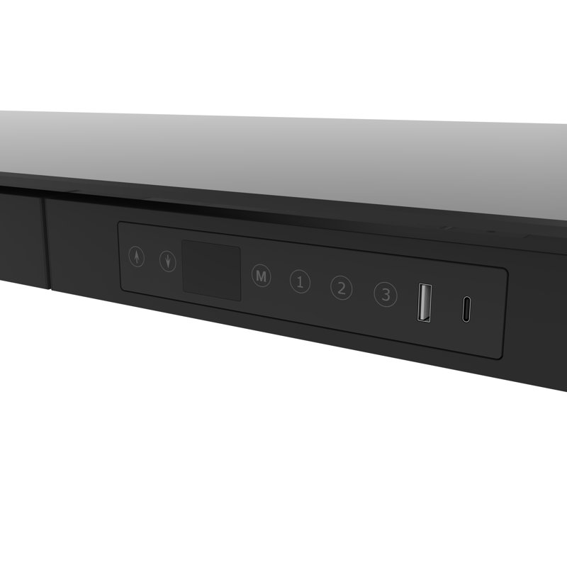 Willsbridge 120Cm W Height Adjustable Rectangular Computer Desk, Black