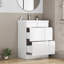 Meuble-lavabo blanc brillant 24 po avec lavabo, tiroirs à fermeture en douceur, conception sans poignée et lavabo en céramique à rebords épais