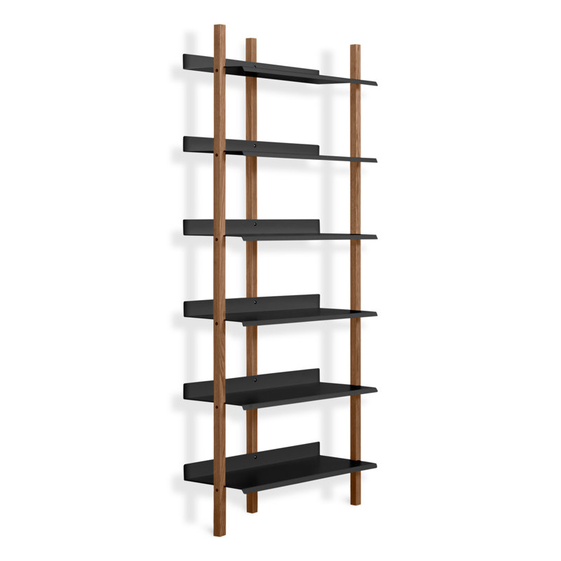 Bibliothèque à navigateurs, (6 tablettes) H 82 po x l 38 po x P 17 po, Noyer/néant