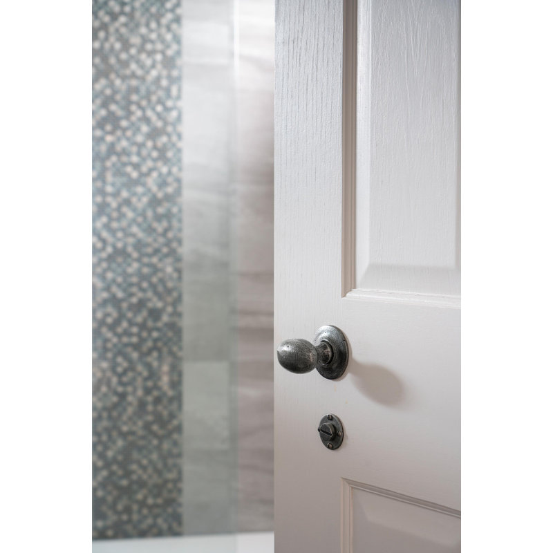 Oval Interior Mortise Door Knob, Pewter Patina