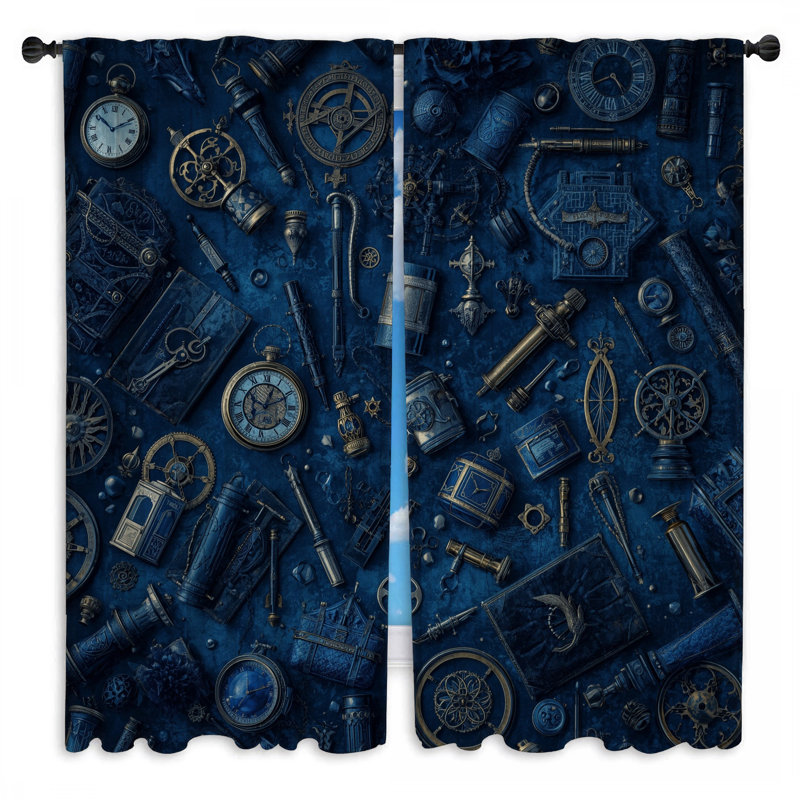 Rideaux de fenêtre Steampunk, 40 po x 82 po - 2 panneaux, Transparent