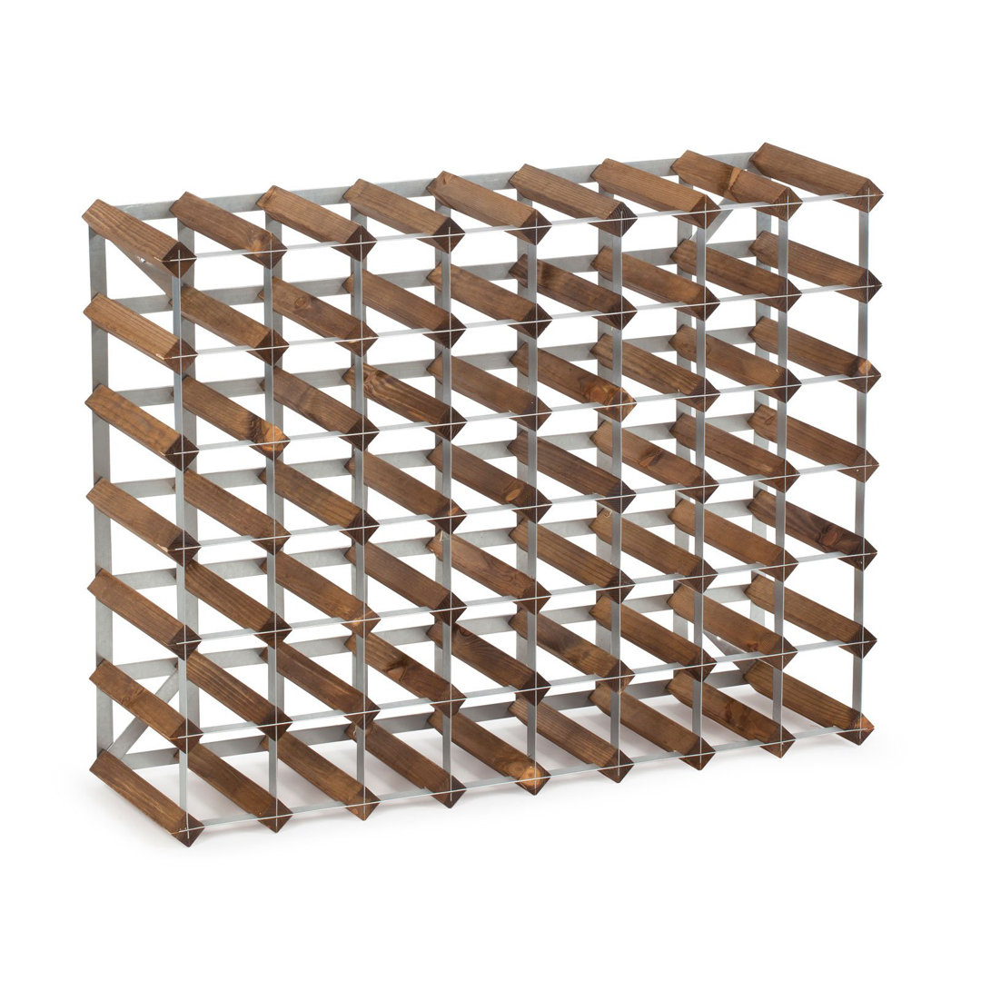 Egremt 56 Bottle Solid Wood Floor Wine Bottle Rack