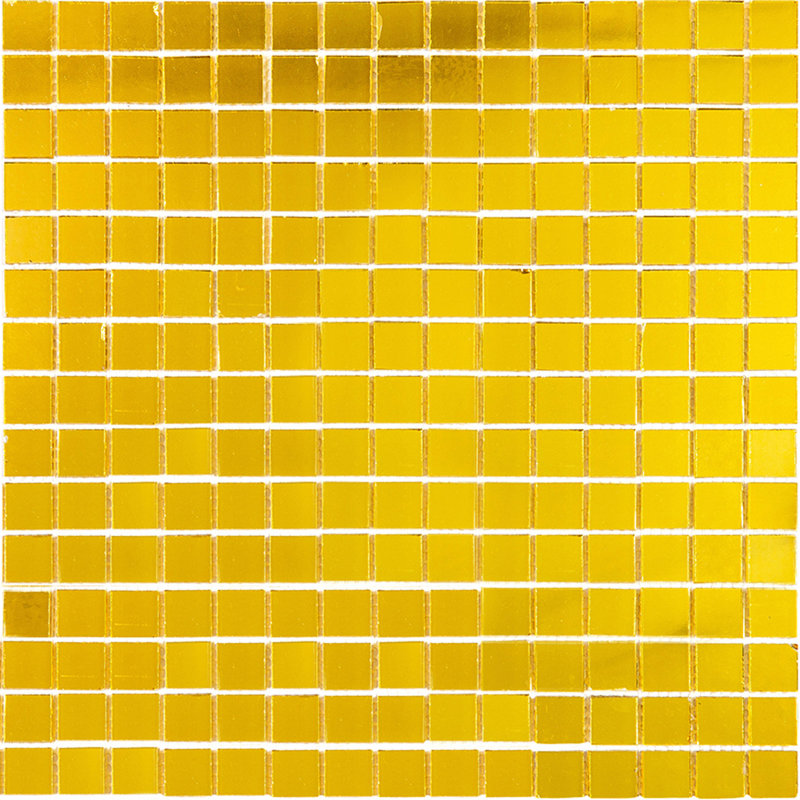 Altin 0.8" x 0.8" Glass Grid Mosaic Wall & Floor Tile, Gold