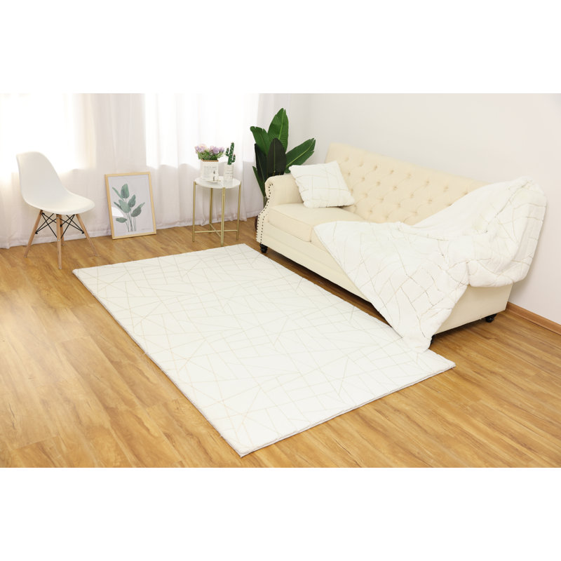 Brunot Faux Fur Geometric Indoor Rug