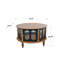 Table basse moderne en placage de bois avec rangement, idéale pour les petits espaces