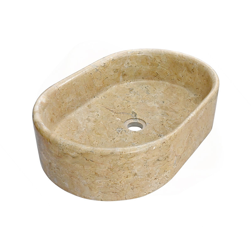 Vessel Sink, Oval-Shaped Sink For Bathroom, Beige