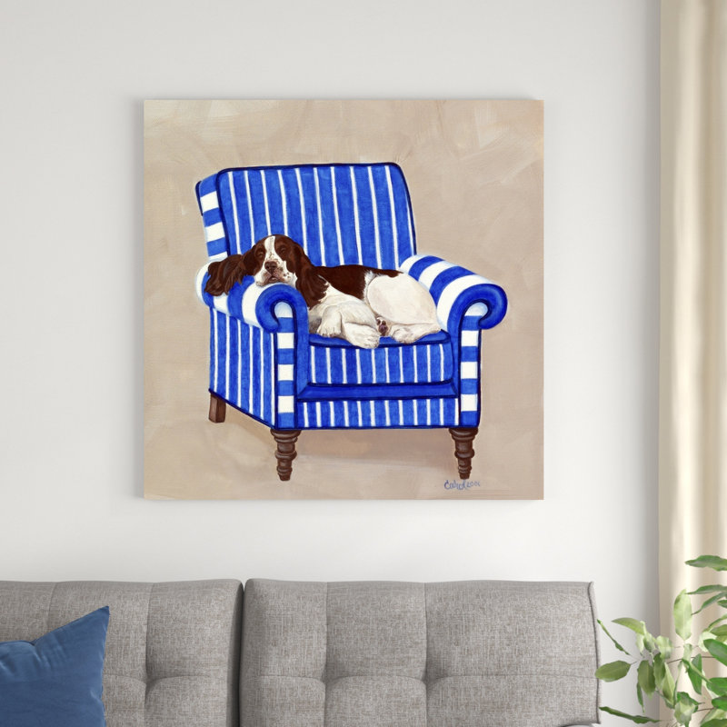 " Springer On Blue " by Carol Dillon Painting Print, 36" H x 36" W  