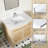 37-inch Quartz Bathroom Vanity Top, 3/4" Thick with Undermount Single Bowl Middle Sink, 4 Inch High Backsplash, 1 Pre-Drilled Faucet Hole, Stain & Heat Resistant Quartz with Veins-129597612