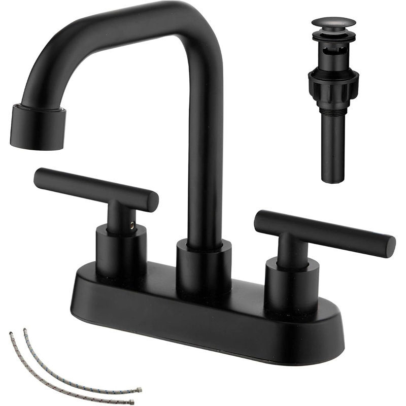 66396- Centerset 4Inch Bathroom Sink Faucet, Matte Black
