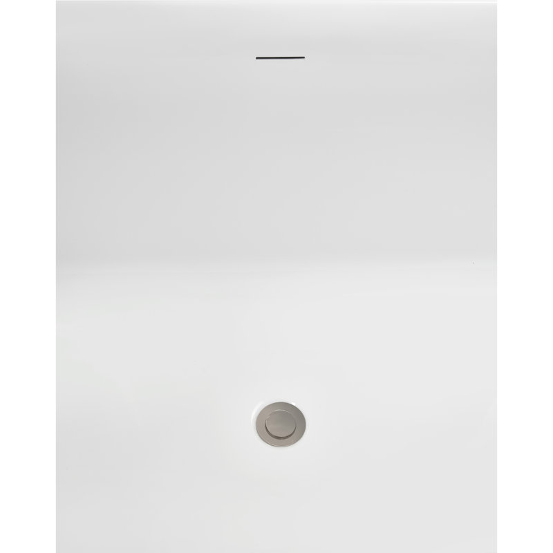 Baignoire autoportante 67 "avec drain interne Streamline, Nickel brossé