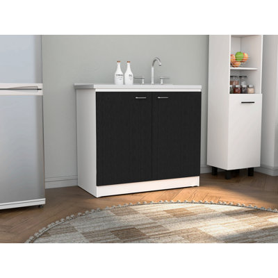 Évier utilitaire avec armoire, double porte et une tablette Napoles