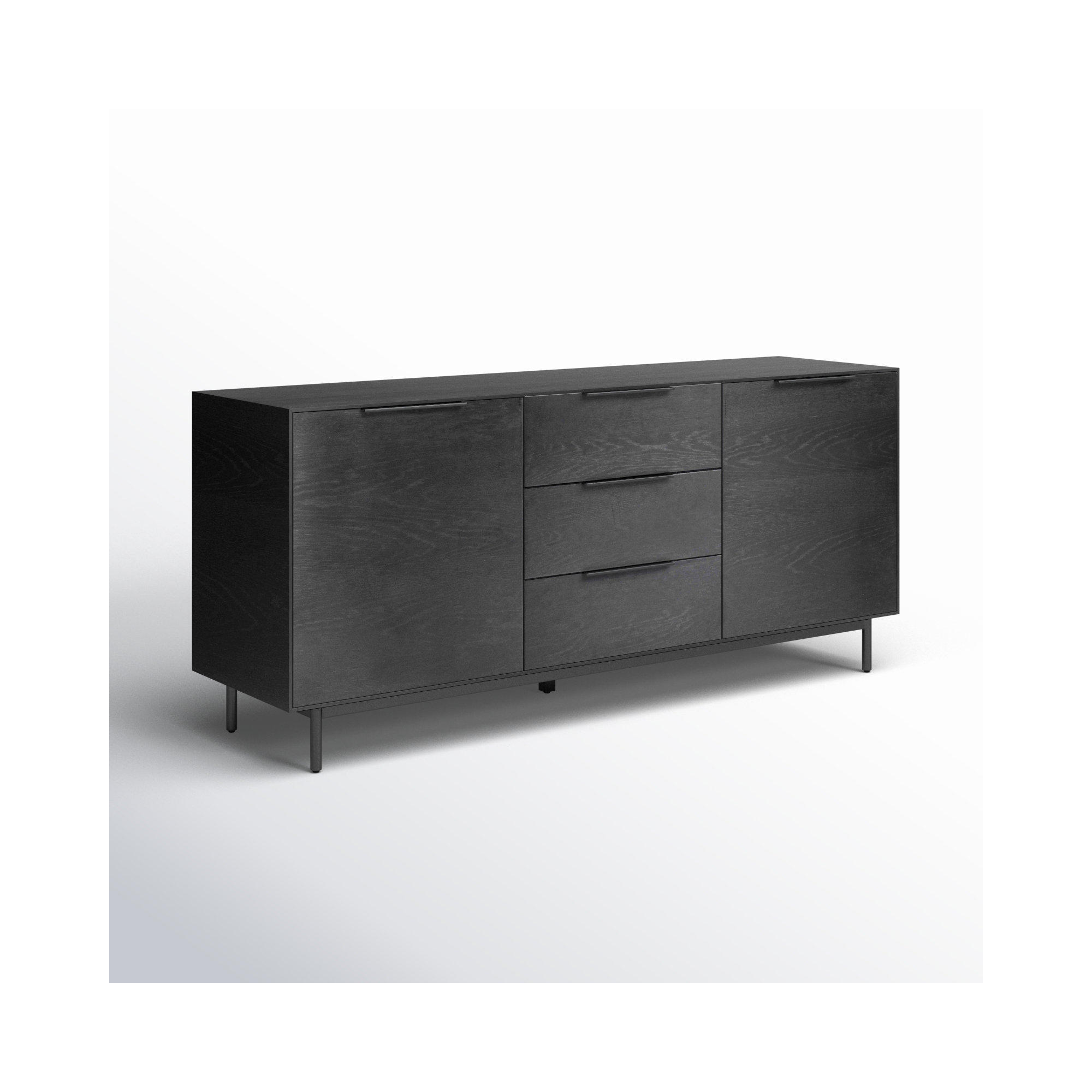Ellis Fully Assembled Sideboard with Dovetail Drawers, Black