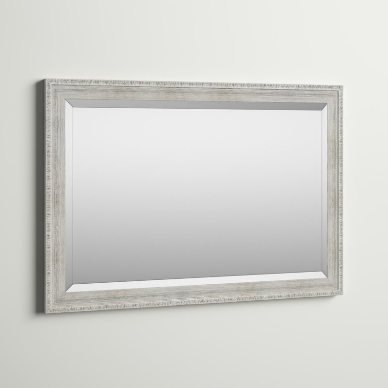 Miroir de coiffeuse rustique biseauté, H 28 po x l 40 po