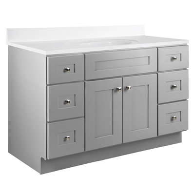 Brookings 49 Inch Bathroom Vanity with Top, Fully Assembled