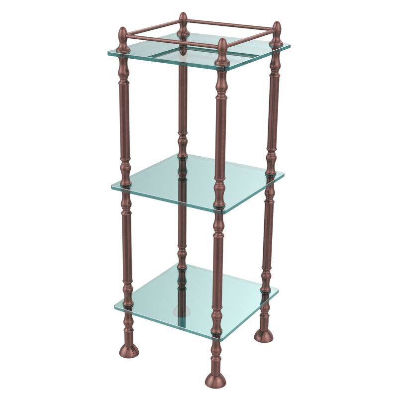 Metal Bathroom Shelves, Antique Copper