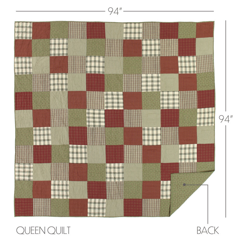 Prairie Winds Farmhouse / Country Patchwork Quilt, Queen Quilt
