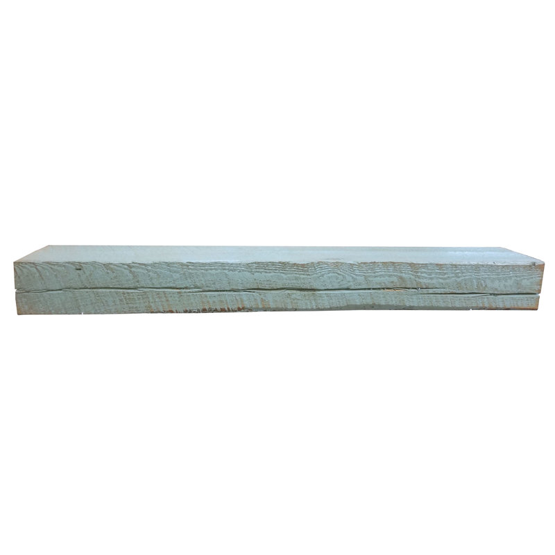 Hand Carved Wood Mantel, 48", Tiffany Blue