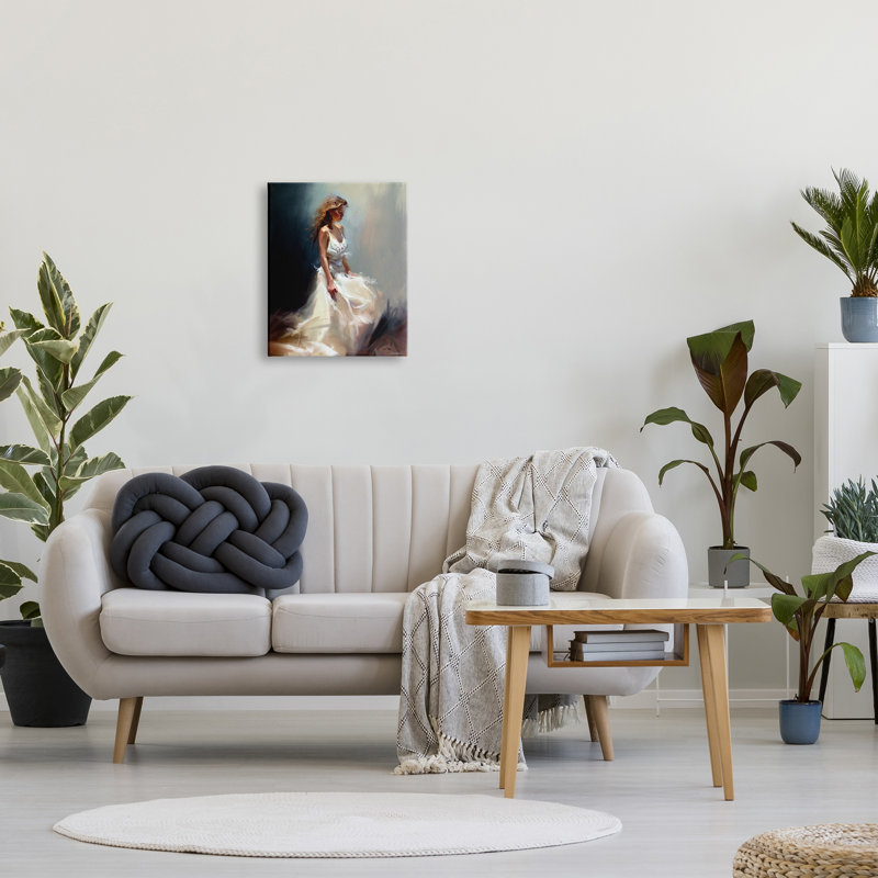 Aw-190-Canvas, robe de soirée blanche sur toile par Ziwei Li, impression, H 20 po x l 16 po x P 1,5 po