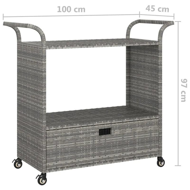 Serving Cart, Grey, Grey