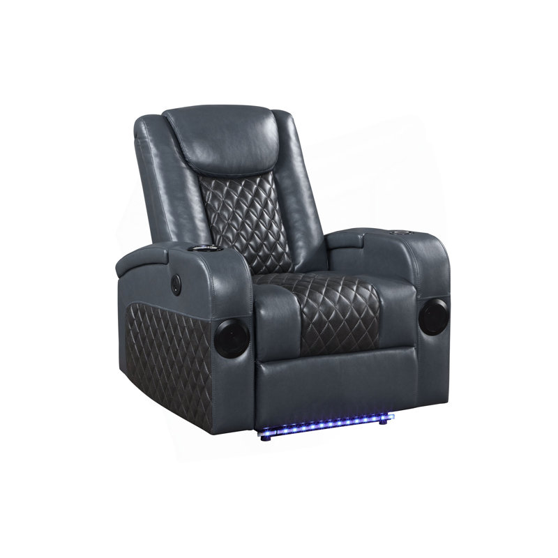 Fauteuil inclinable bleu et noir avec Bluetooth