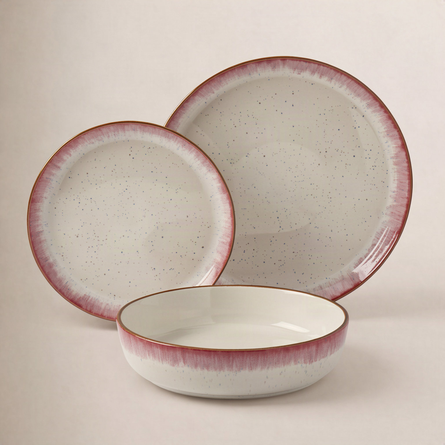 Hanover Stoneware Dinnerware Set, Red
