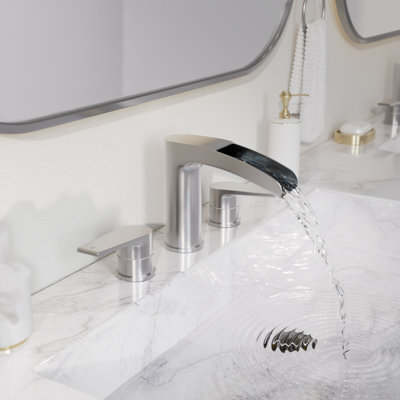 Widespread 2-handle Bathroom Faucet with Drain Assembly