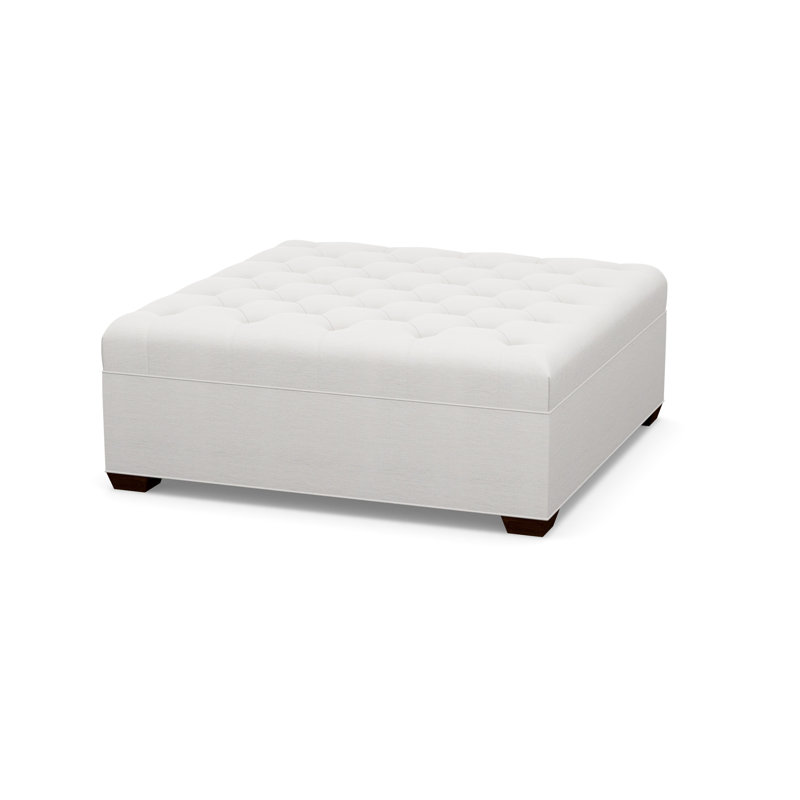Square Tufted Ottoman, 2243-77, Walnut