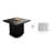 Planika Square Table Gas Fire Pit with Attachable Table, 10 kW,