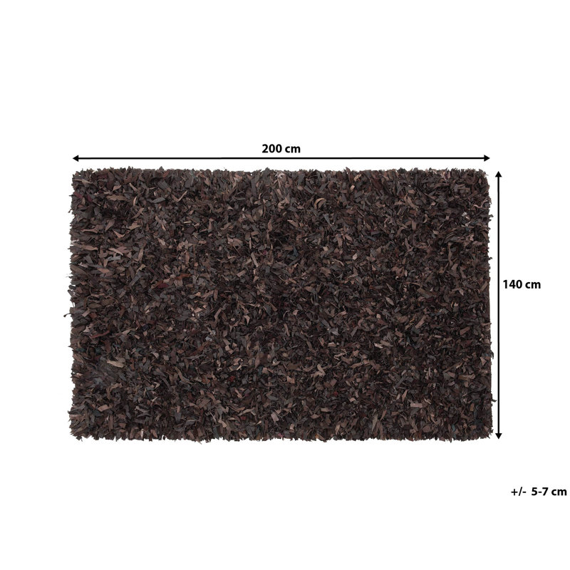 Mut Solid Colour Leather Hand Woven 140cm X 200cm Area Rug