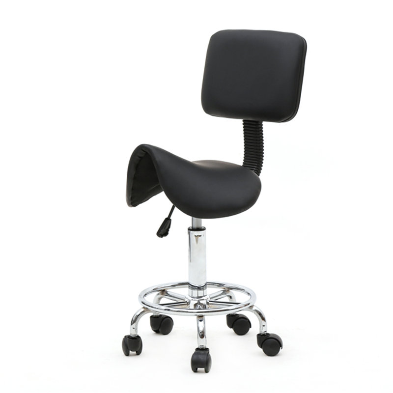 Backed Adjustable Height Ergonomic Lab Stool