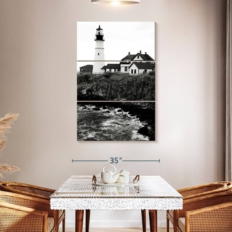 Lilie Maine Lighthouse BW, 50" H x 32" W