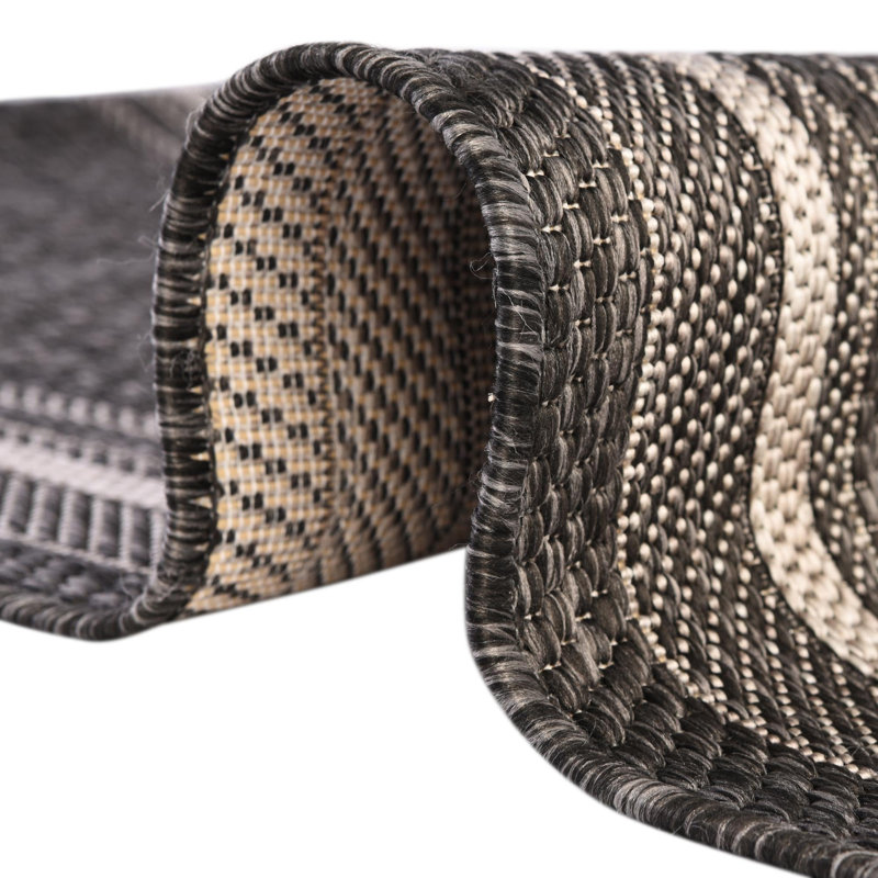 Sevinc Indoor / Outdoor Rug, Rectangle 10' x 14', Black