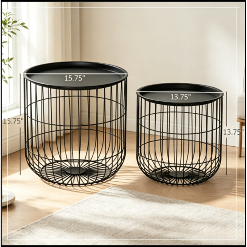 Tables basses rondes avec plateau amovible