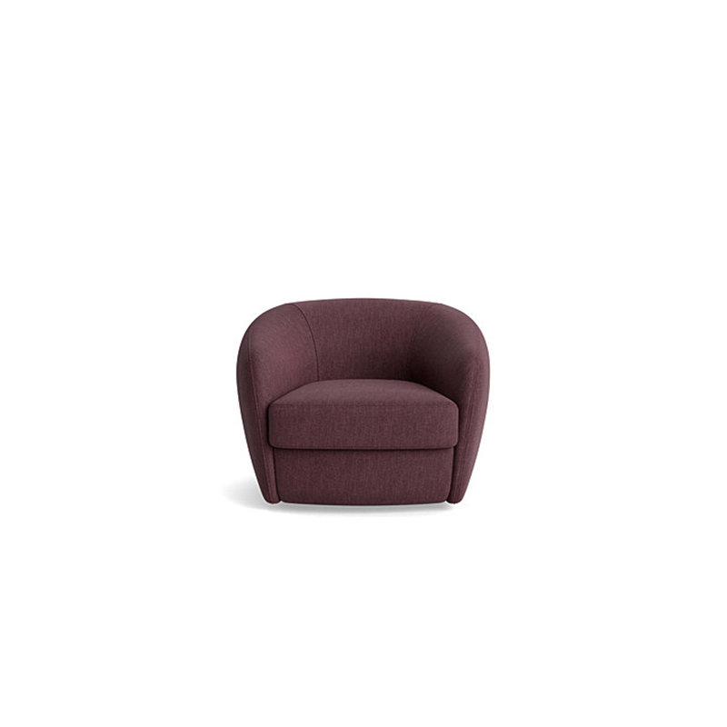 Elaine Swivel Chair, Performance Weave - Aubergine