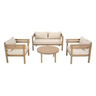 4-Piece Acacia Wood Patio Furniture Set