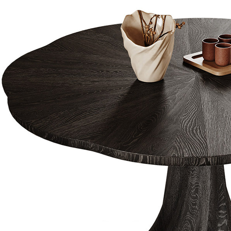 Table ronde noire exquise de style français, H 29,52 po x L 39,37 po x l 39,37 po
