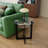 Wexford Collection Round Glass Top End Table with Wood Shelf, Mid-Century Modern Metal Frame Accent Side Table for Living Room