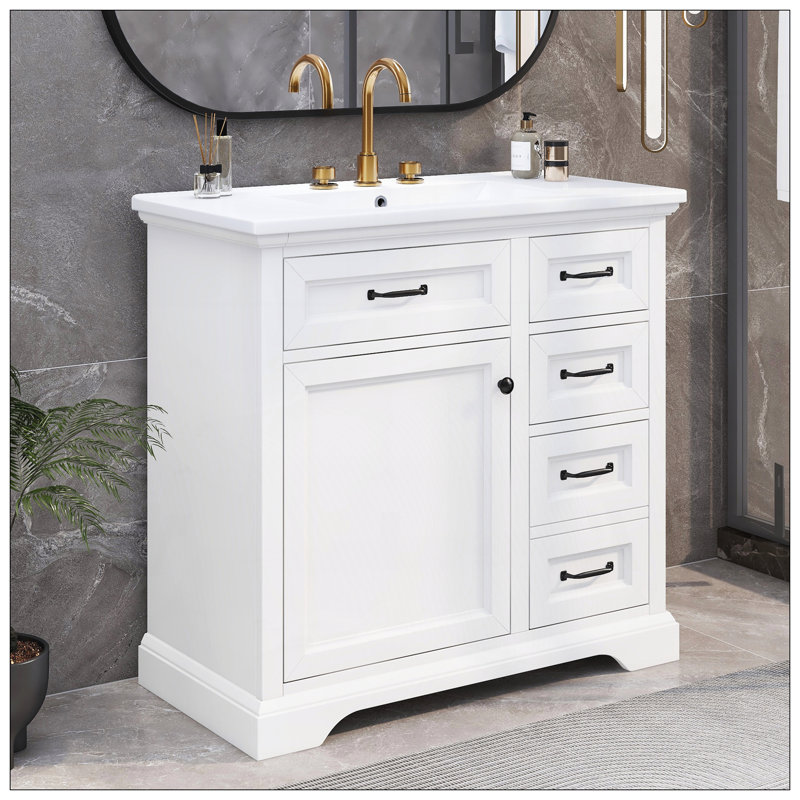 Meuble-lavabo 36 po avec lavabo, Blanc