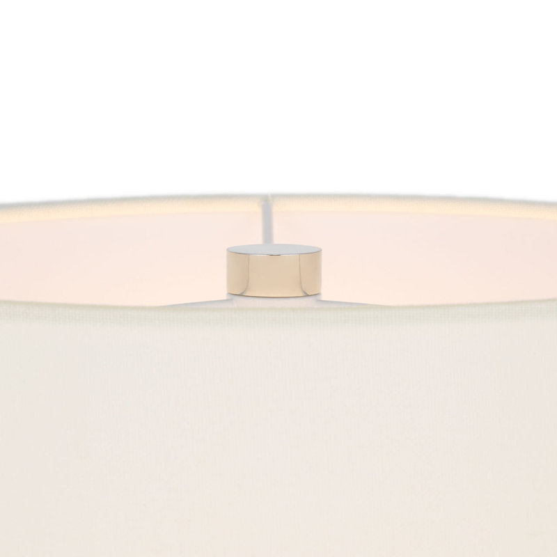 Riga 53" Cordless Floor Lamp with Linen Shade, Polished Nickel