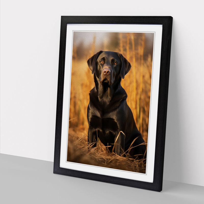 Labrador Retriever Symbolism - Single Picture Frame Print on Wood, Black Framed, 46cm H x 34cm W x 2cm D