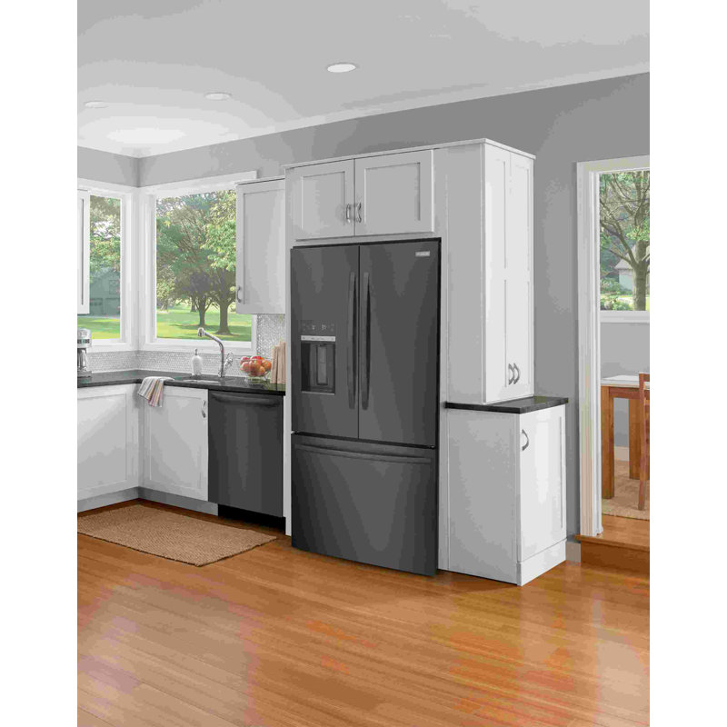 36" Black Stainless Steel French Door Refrigerator with Ice Maker