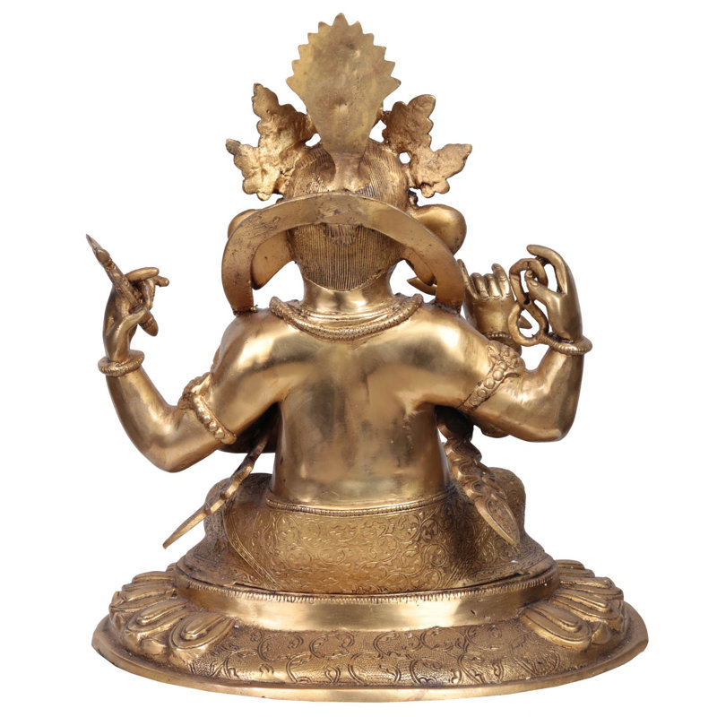 Statue népalaise de seigneurs Ganesha, Or