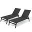 Ensemble de chaise longue empilable et inclinable en métal-1263258013