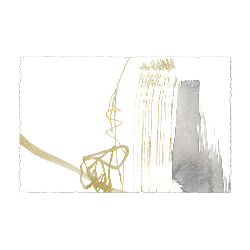 Gold & Grey Exploration III by Jennifer Goldberger - Wrapped Canvas Painting, 30cm H x 46cm W