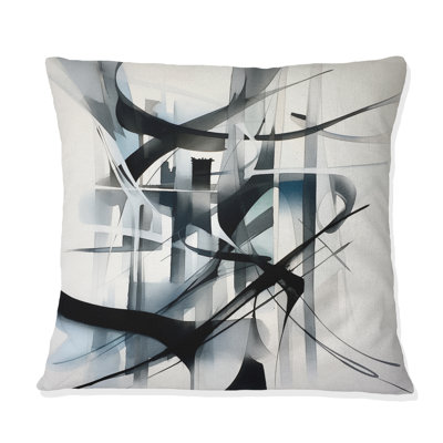 Coussin décoratif abstrait à motif géométrique abstrait Abstract Neutral