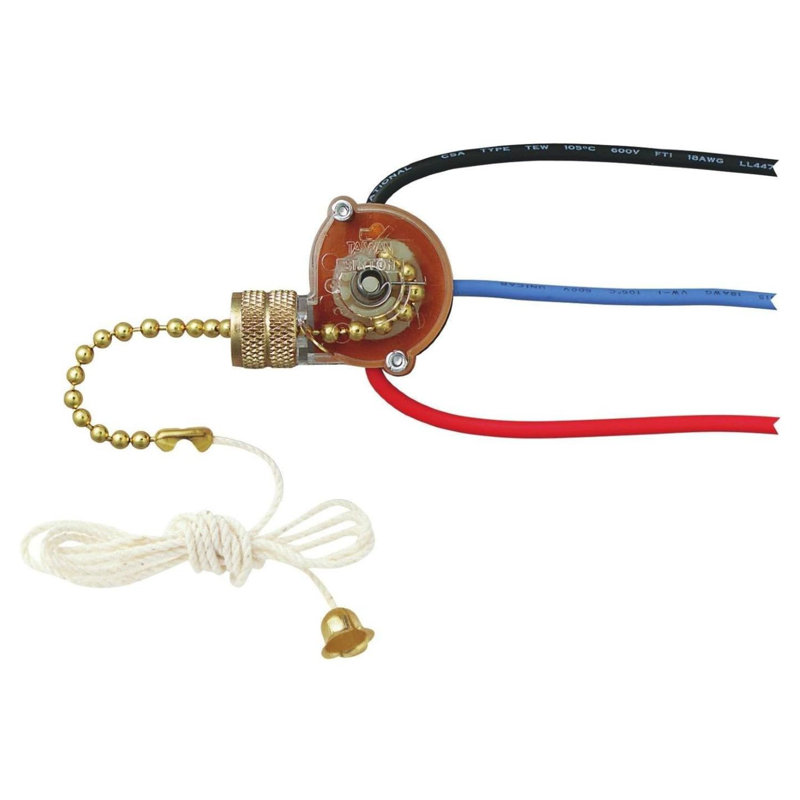 Ventilateur de plafond à 3 voies avec chaîne à tirer en laiton poli Westinghouse 7705200