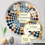 Cubist Harmony Tones Collage I - Miroir décoratif Radial Dot-MIR110270-Rond-95180388