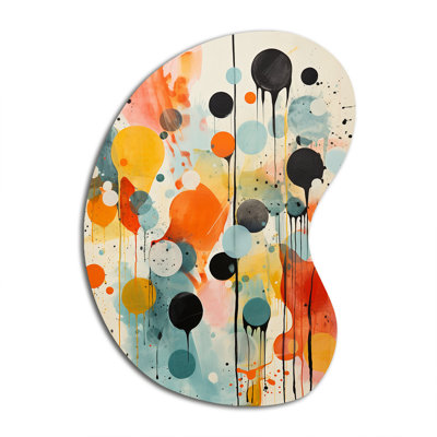 Chesky - Unique Shape Abstract Midcentury Metal Wall Art, Asymmetrical Metal Wall Sculpture Print